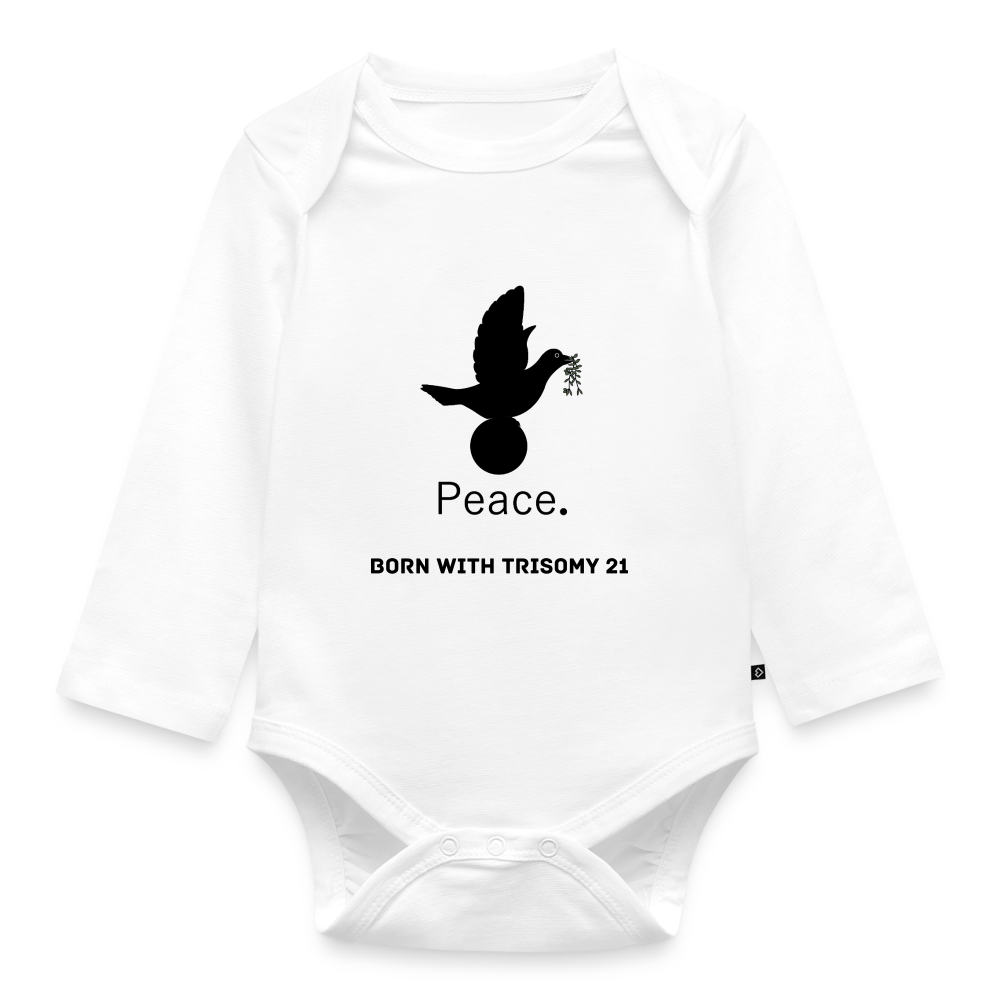 Body Bébé bio manches longues_peacenoir - blanc