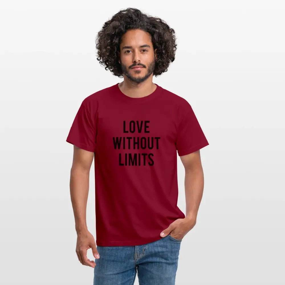 Men's T-Shirt_peace_noir - brick red