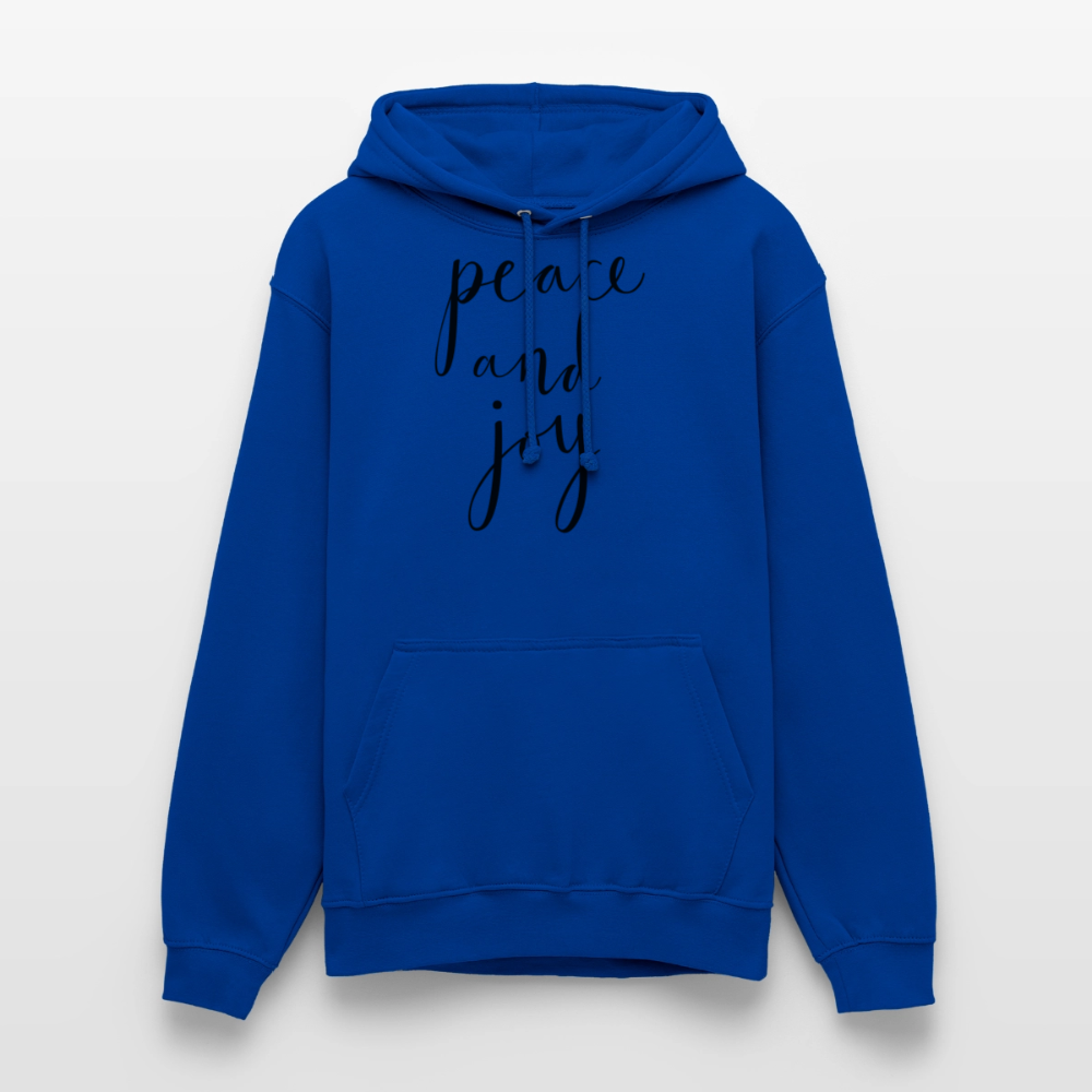 Sweat-shirt à capuche unisexe_peace_noir_peaceandjoy - bleu royal