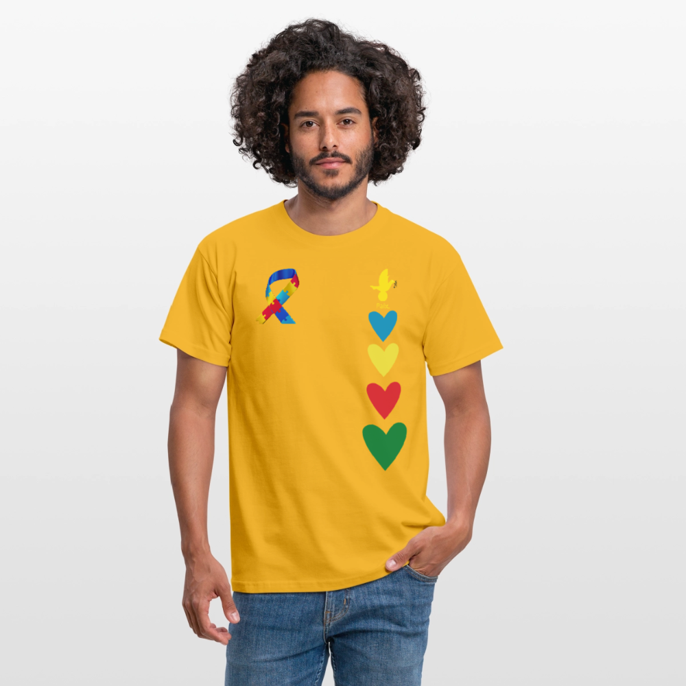 T-shirt Homme -journeemondiale trisomie 21 mars- Peace jaune - jaune