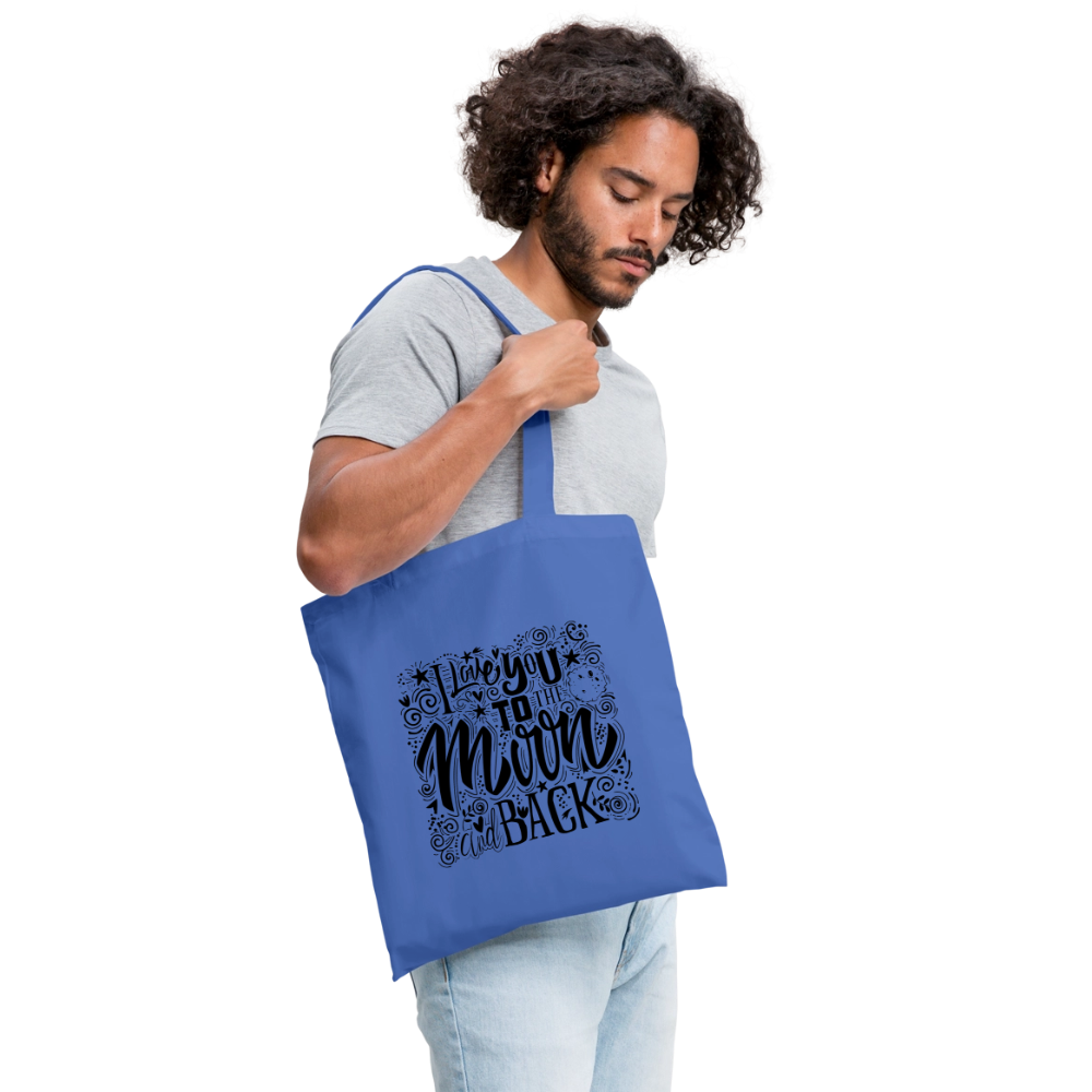 Tote Bag  I love you to moon and back Shaanti noir - Lusoquot - bleu pâle