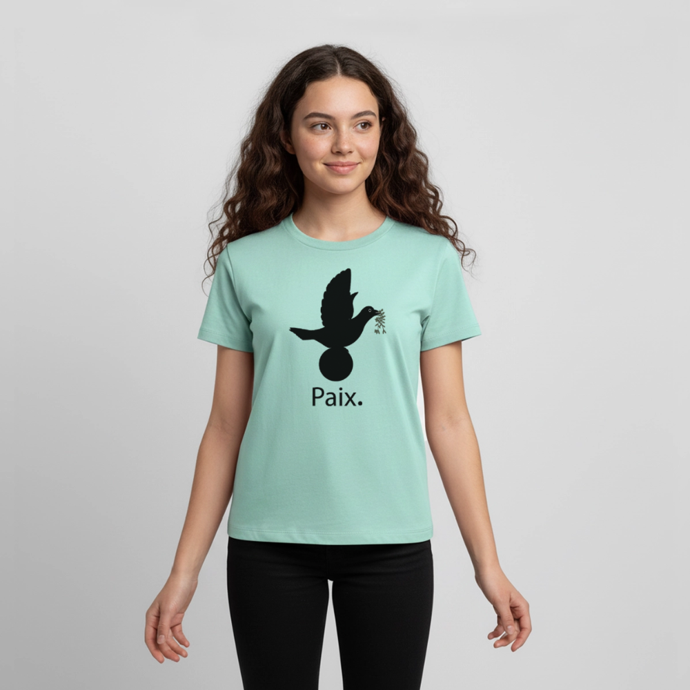 T-shirt Premium Ado Paix noir - Lusoquot - menthe 