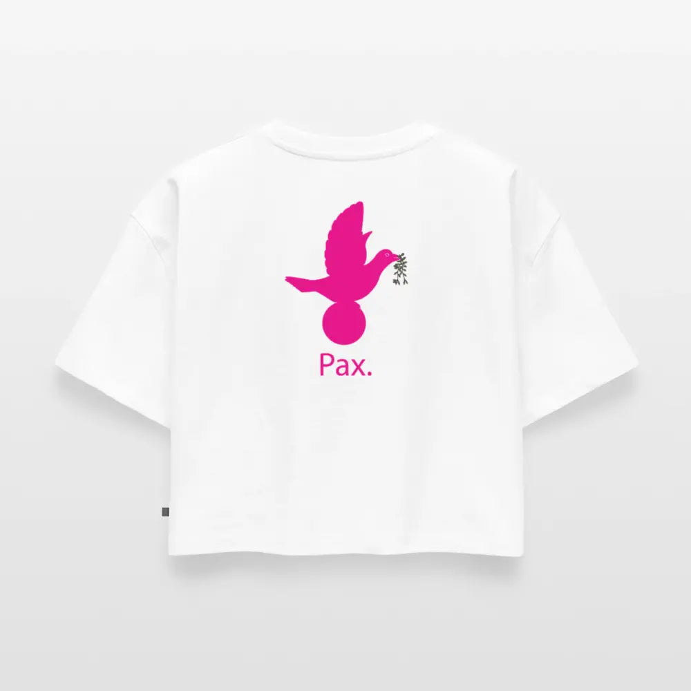 Crop top Premium bio Oversize Femme fête des mères Pax rose - Lusoquot - blanc