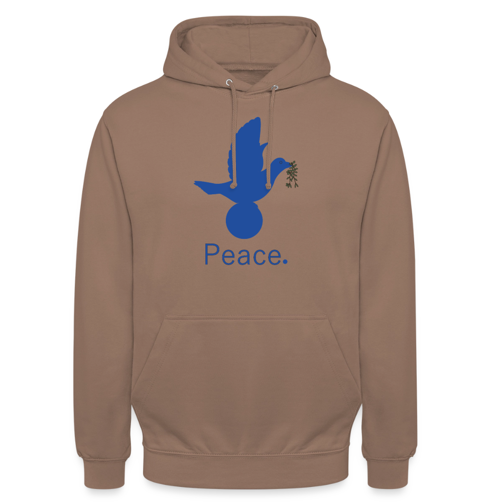 Sweat-shirt à capuche unisexe Peace bleu - moka