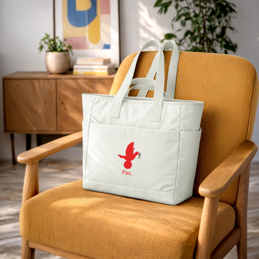 Sac matelassé déperlant Pax rouge -Lusoquot - blanc nature