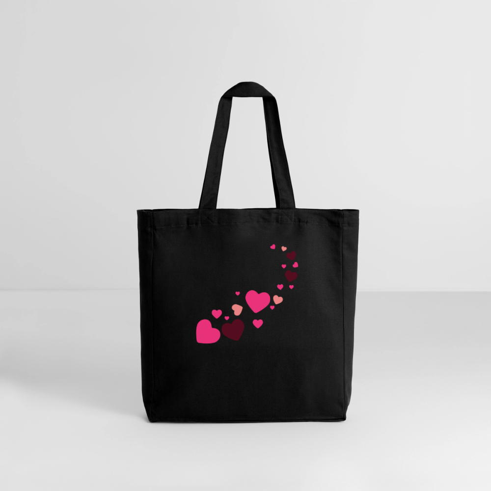 Tote bag Stanley/Stella Midweight recyclé Coeur Peace rose - Lusoquot - noir