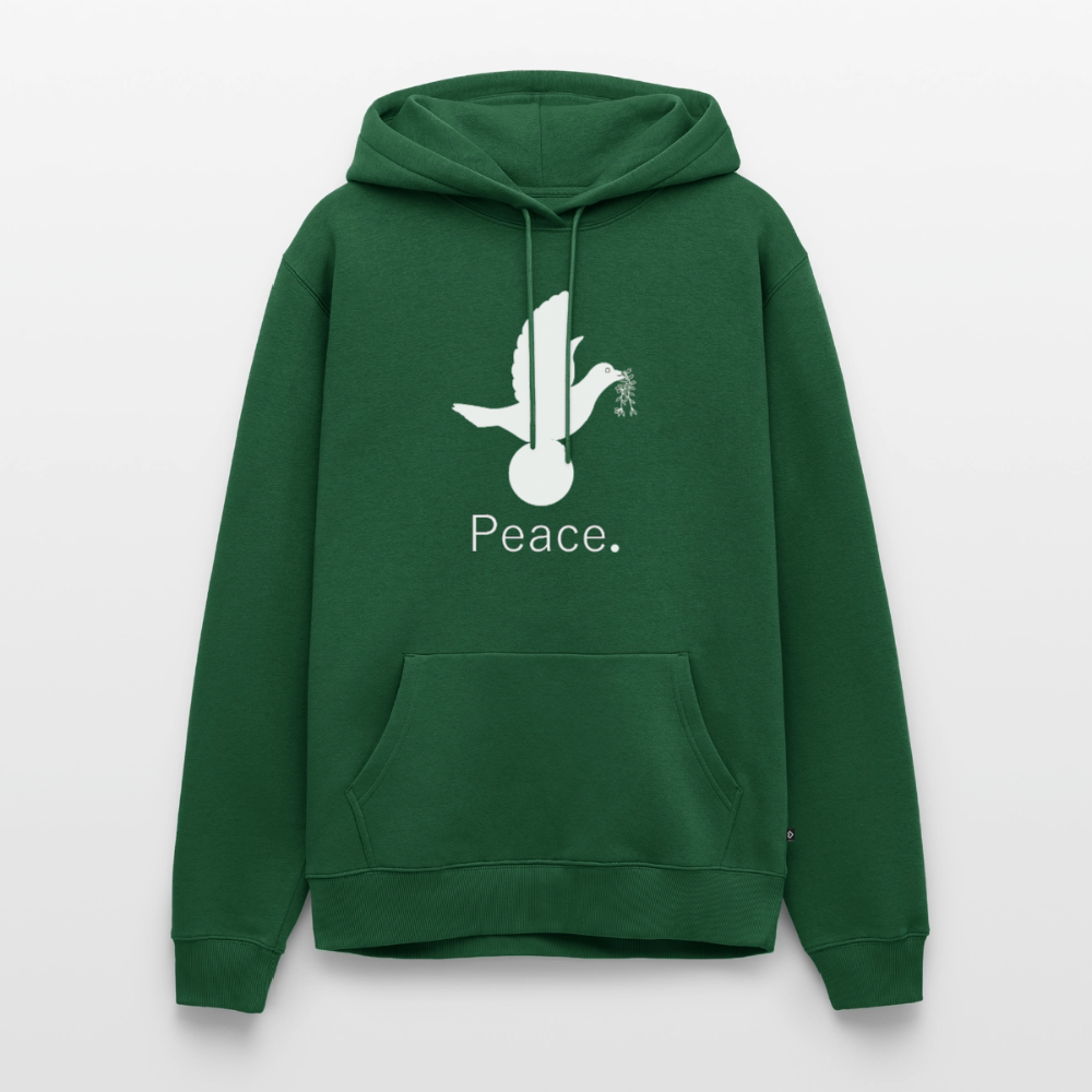 Sweat-shirt à capuche Premium pour hommes_peace_blanc - vert bouteille