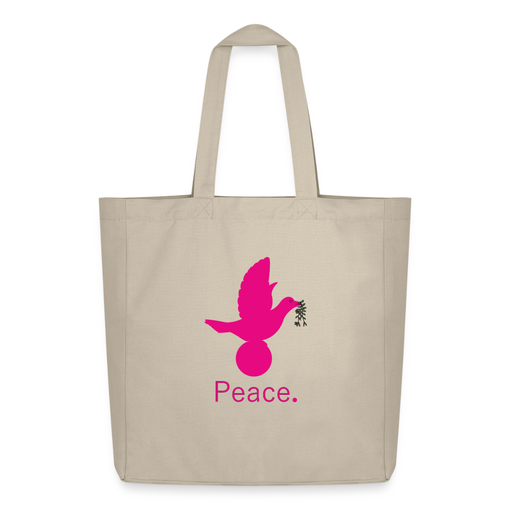 Tote bag Stanley/Stella Midweight recyclé Coeur Peace rose - Lusoquot - beige crème