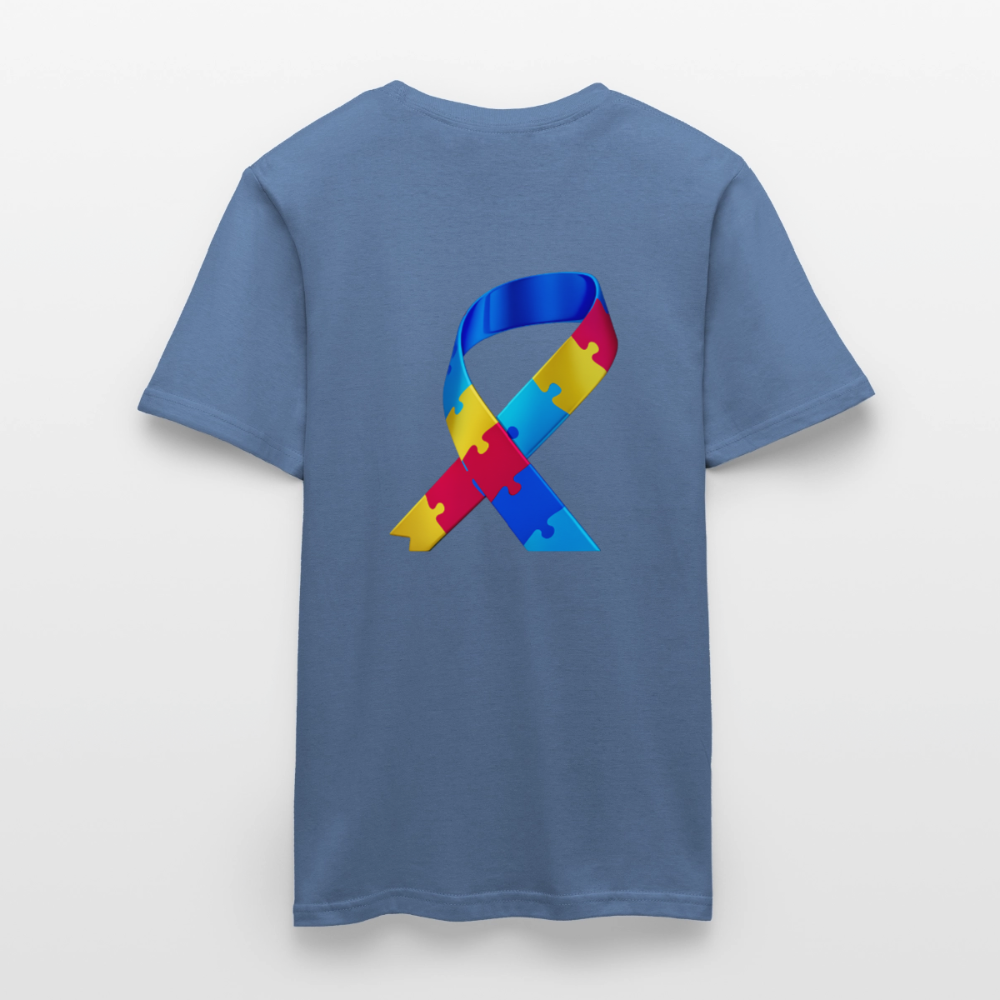 T-shirt Homme -journeemondiale trisomie 21 mars- Peace jaune - bleu pigeon 