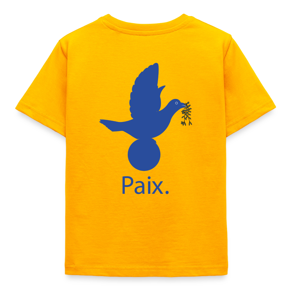 T-shirt Enfant anniversaire 3 ans  Paix bleu - Lusoquot - or