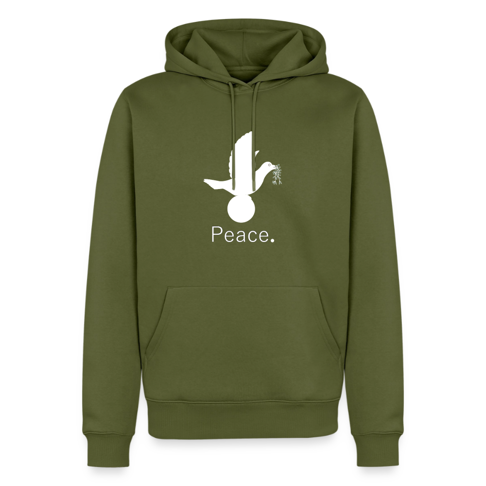 Sweat-shirt à capuche Premium pour hommes peace blanc - Lusoquot - kaki