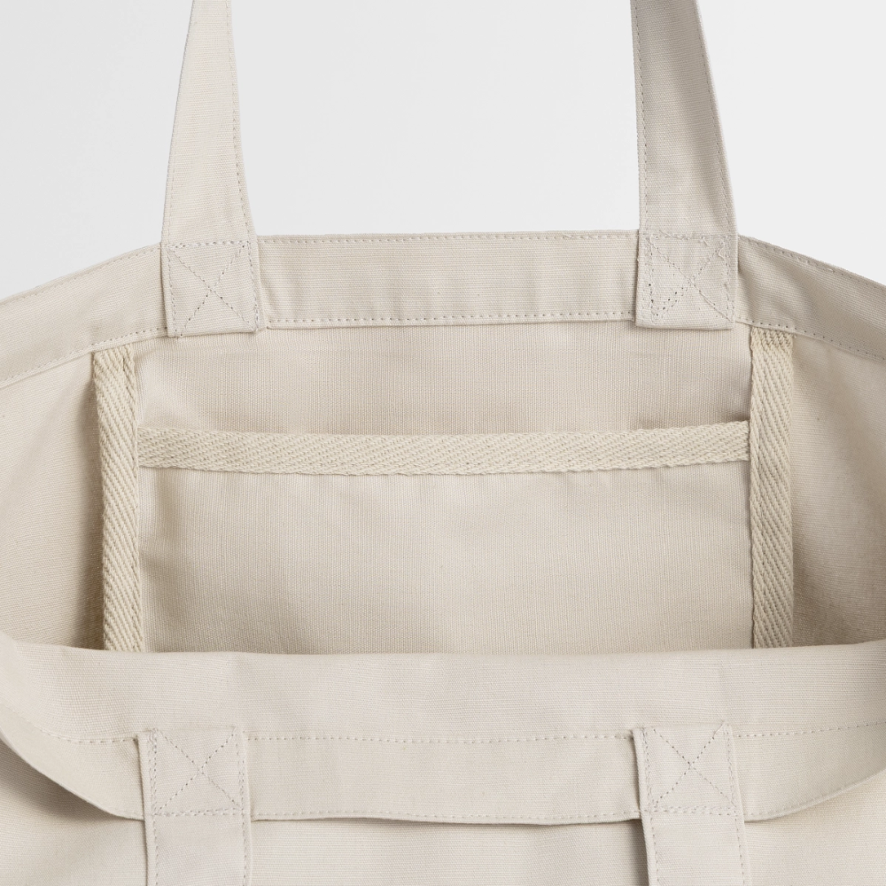 Tote bag Stanley/Stella Midweight recyclé Coeur Peace rose - Lusoquot - beige crème