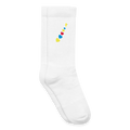 Chaussettes de tennis bio enfant trisomie 21 Paix jaune - Lusoquot - blanc