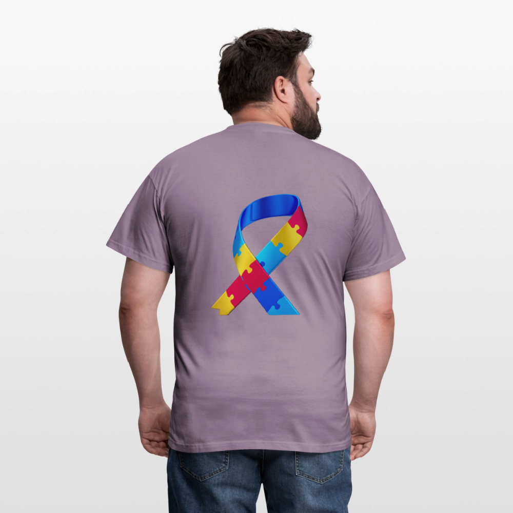 T-shirt Homme -journeemondiale trisomie 21 mars- Peace jaune - mauve gris 