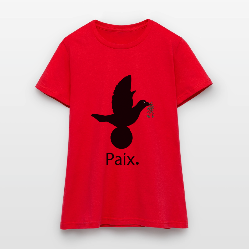 T-shirt Femme Paix noir - Lusoquot - rouge