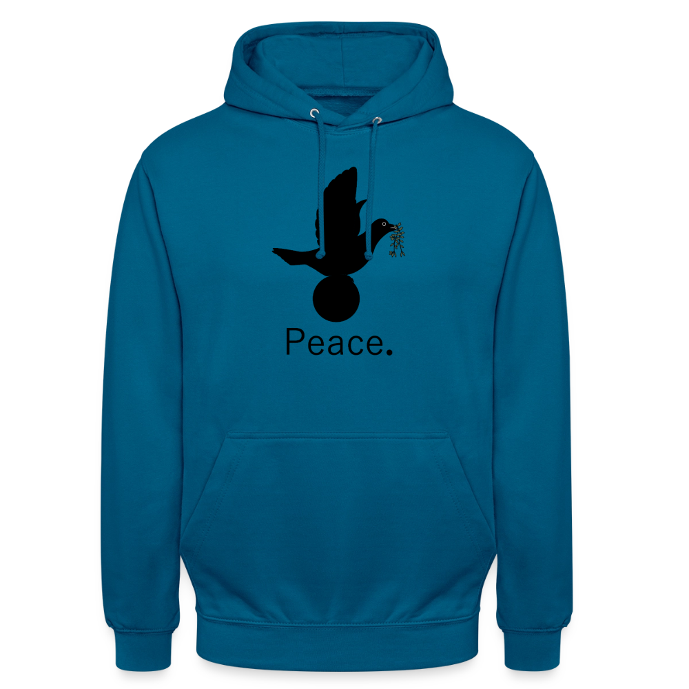 Sweat-shirt à capuche unisexe Peace noir Lusoquot - bleu profond 