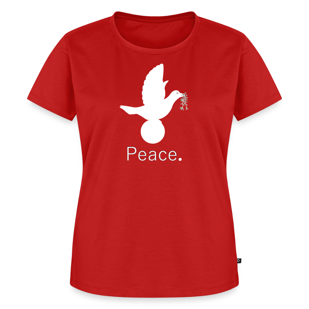 T-shirt Premium Femme Peace blanc - Lusoquot - rouge