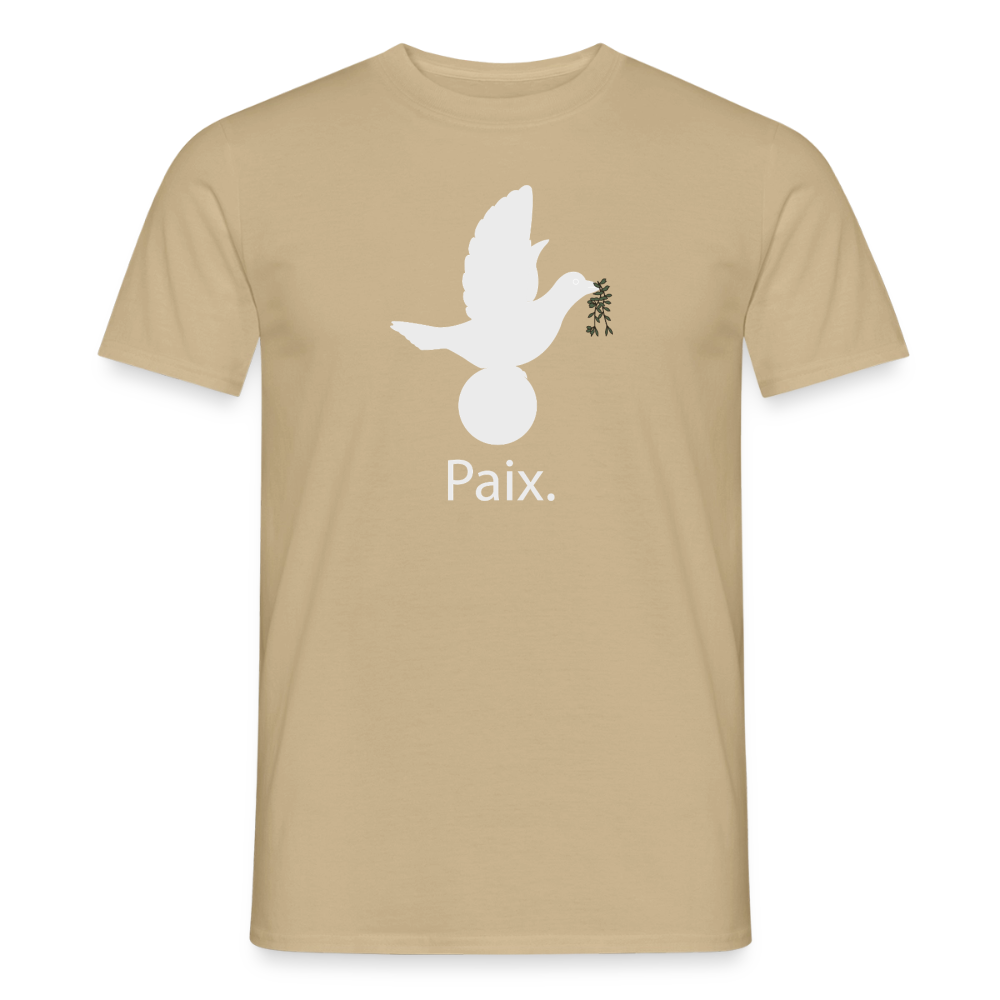T-shirt Homme Paix blanc - Lusoquot - beige sable