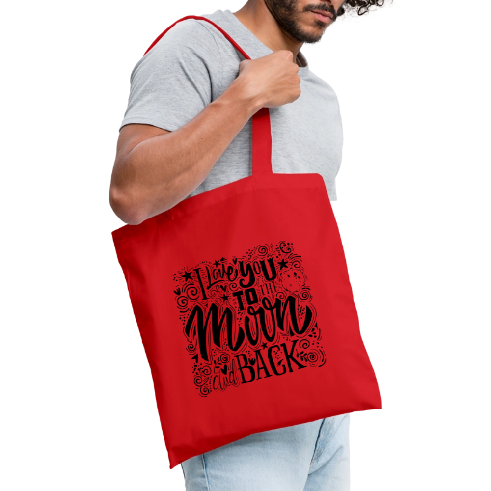 Tote Bag  I love you to moon and back Shaanti noir - Lusoquot - rouge