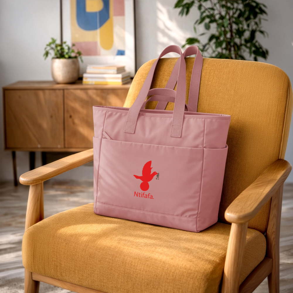 Sac matelassé déperlant Ntifafa rouge - Lusoquot - rose poudré