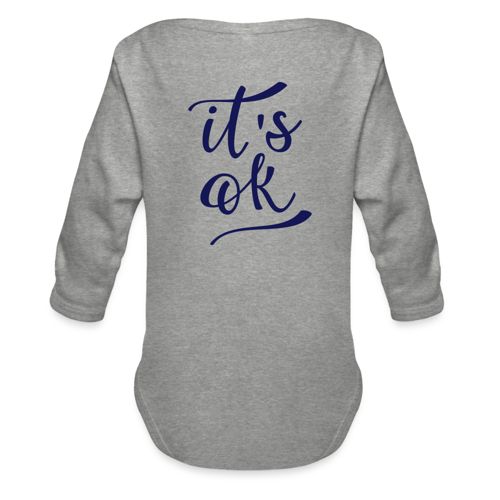 Body Bébé bio manches longues_peacebleu - gris chiné