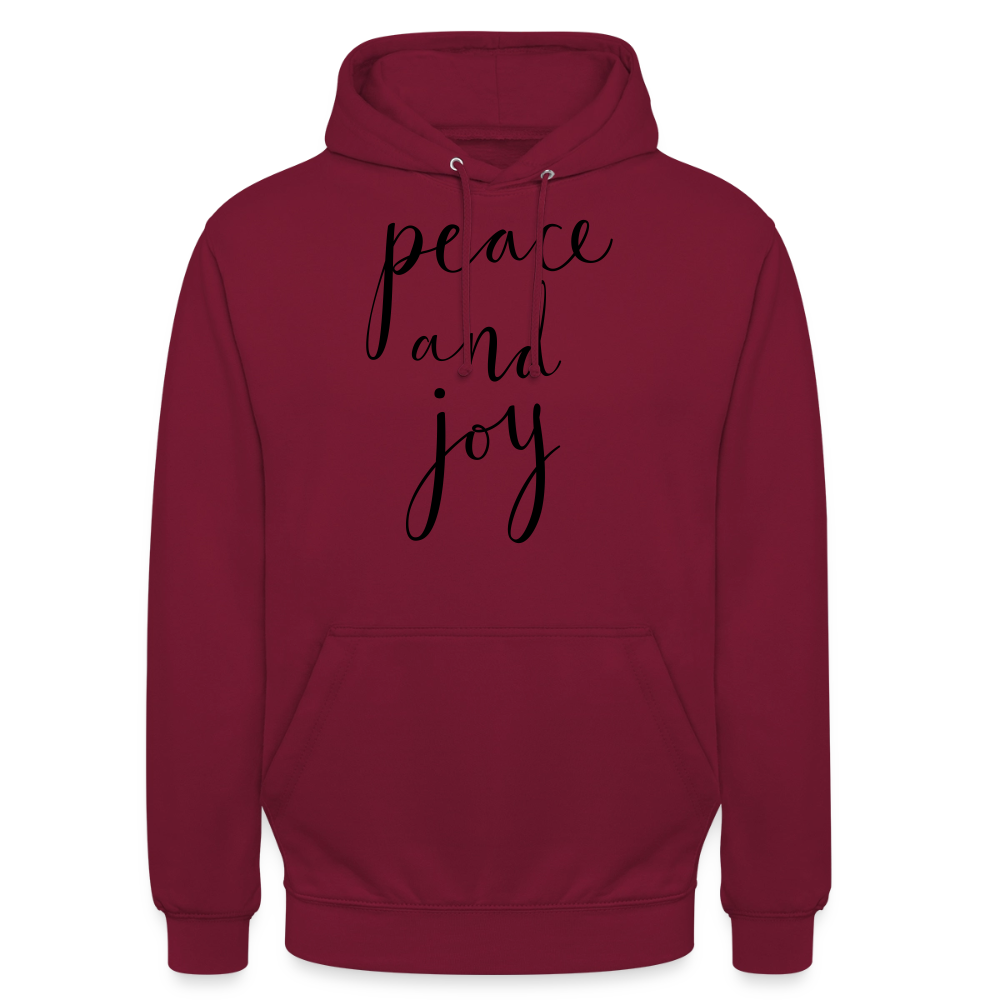 Sweat-shirt à capuche unisexe_peace_noir_peaceandjoy - bordeaux