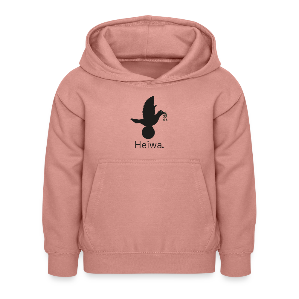 Sweat à capuche Enfant Heiwa noir - Lusoquot - rose poudré