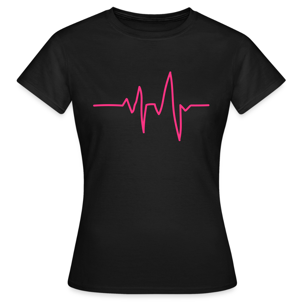 T-shirt Femme_peace_rose_coeur - noir