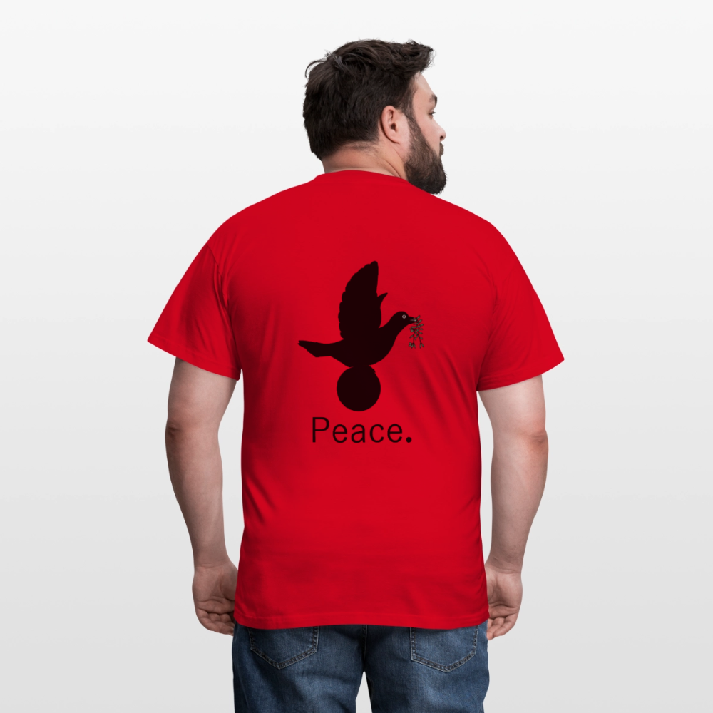 Men's T-Shirt_peace_noir - red