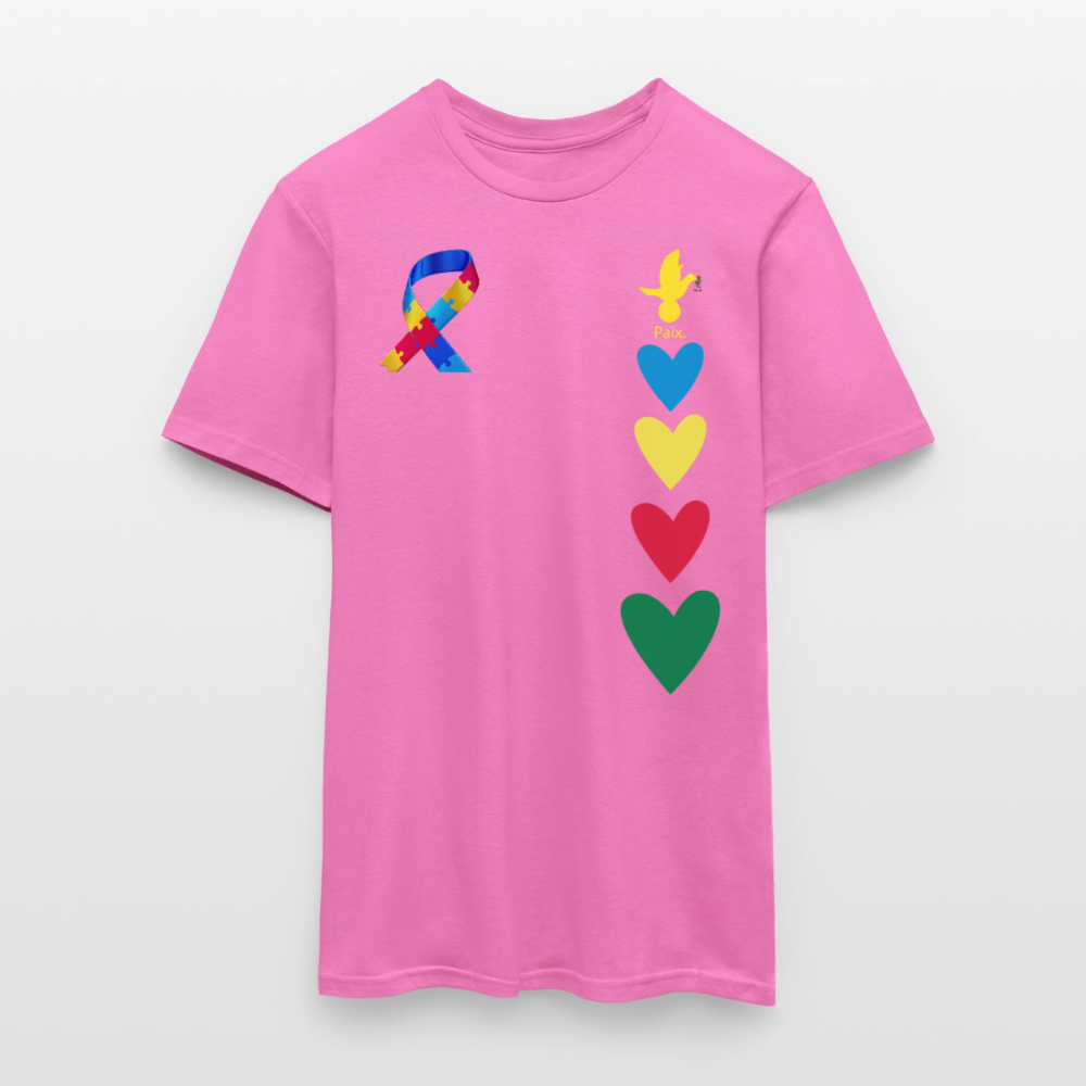 T-shirt Homme -journeemondiale trisomie 21 mars- Peace jaune - rose