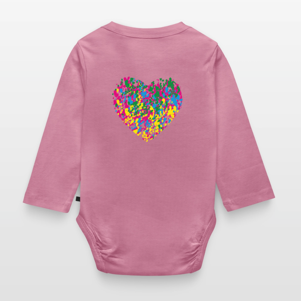 Body Bébé bio manches longues_peacegreen_coeur - mauve