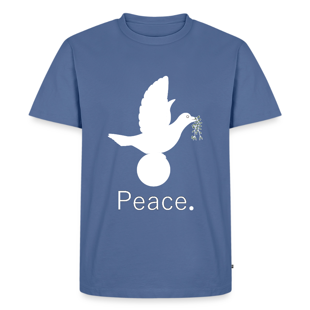 T-shirt Premium Homme_peaceblanc - bleu pigeon