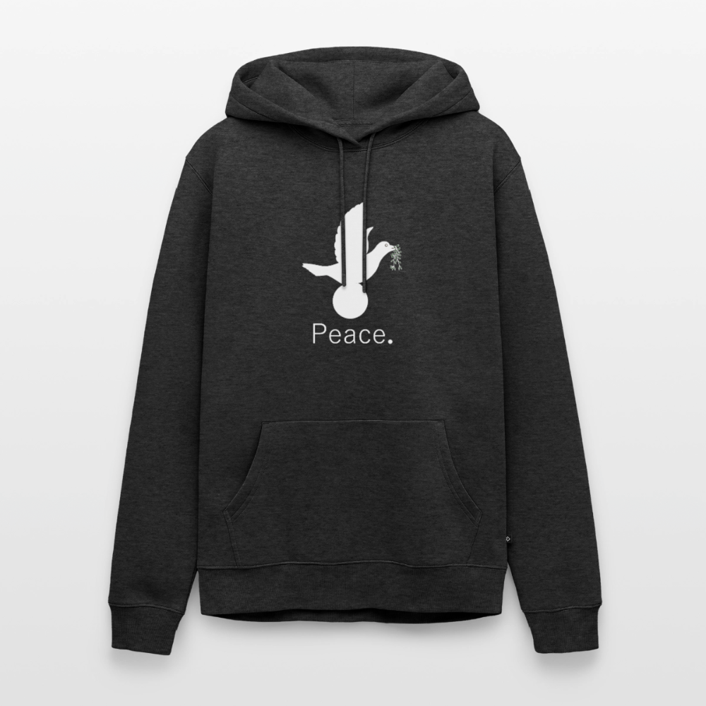 Sweat-shirt à capuche Premium pour hommes peace blanc - Lusoquot - anthracite chiné