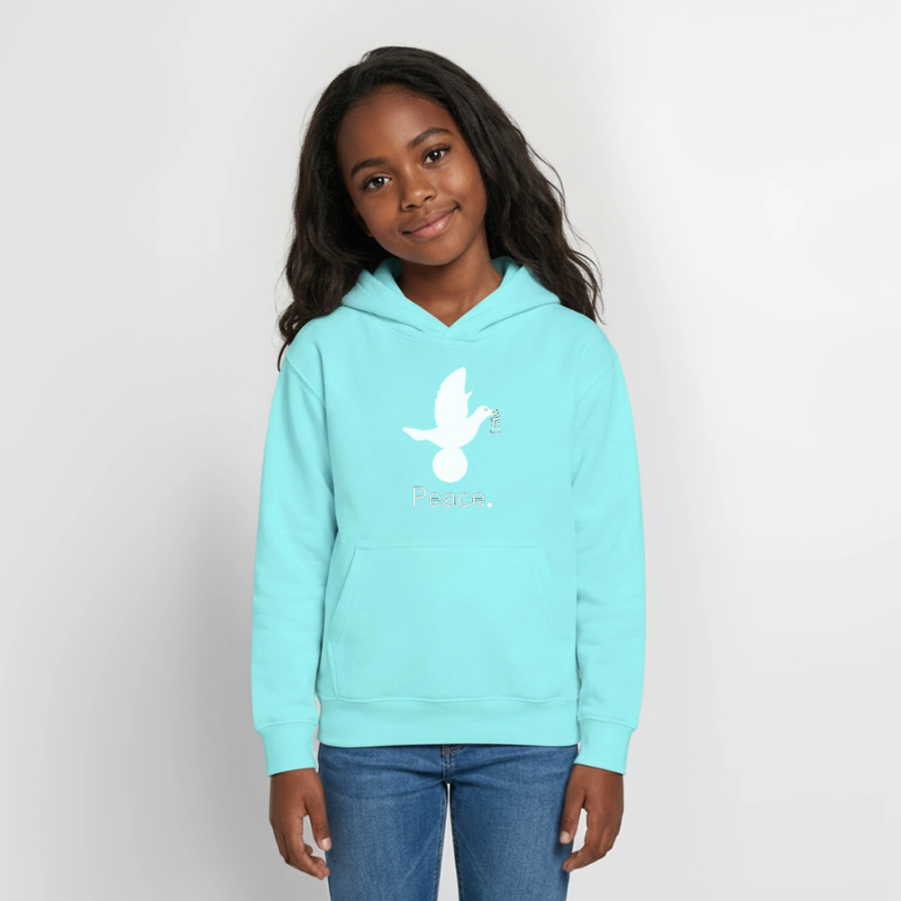 Sweat à capuche Ado_peaceblanc - menthe poivrée