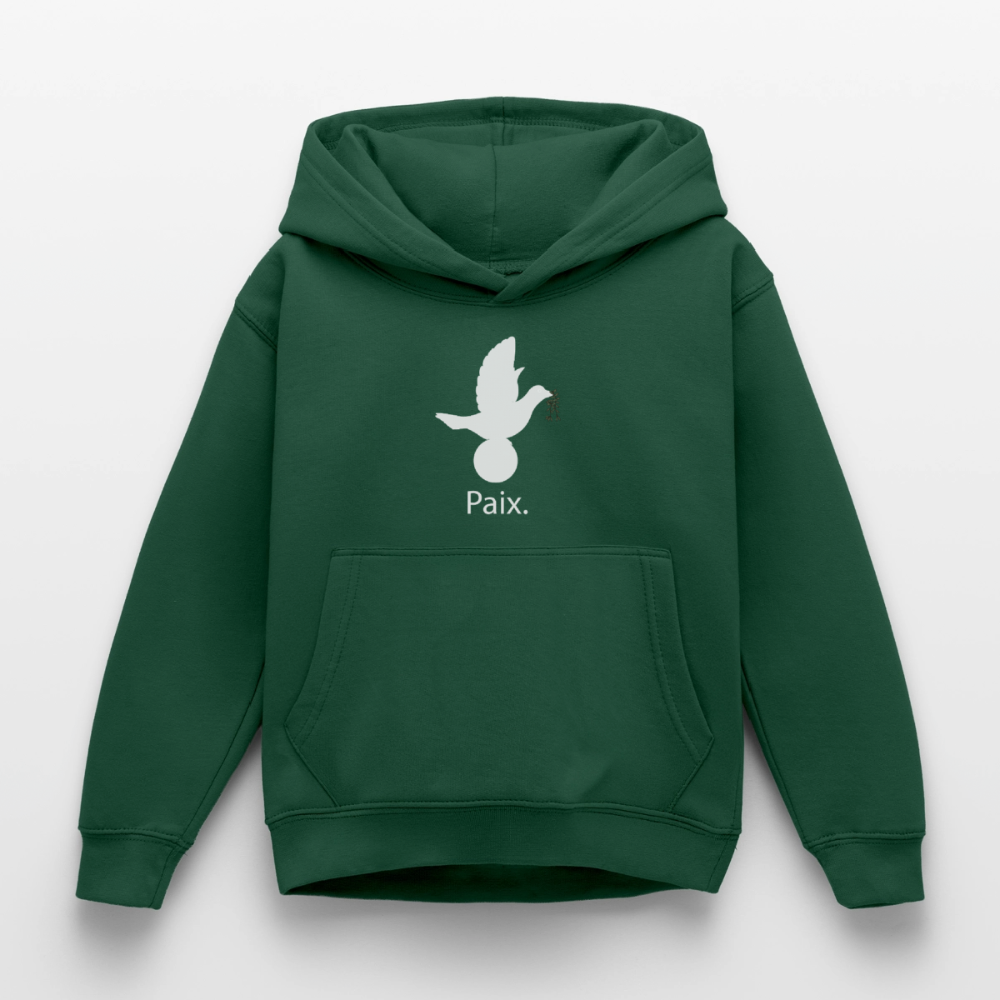 Sweat à capuche Enfant Paix blanc - Lusoquot - vert bouteille