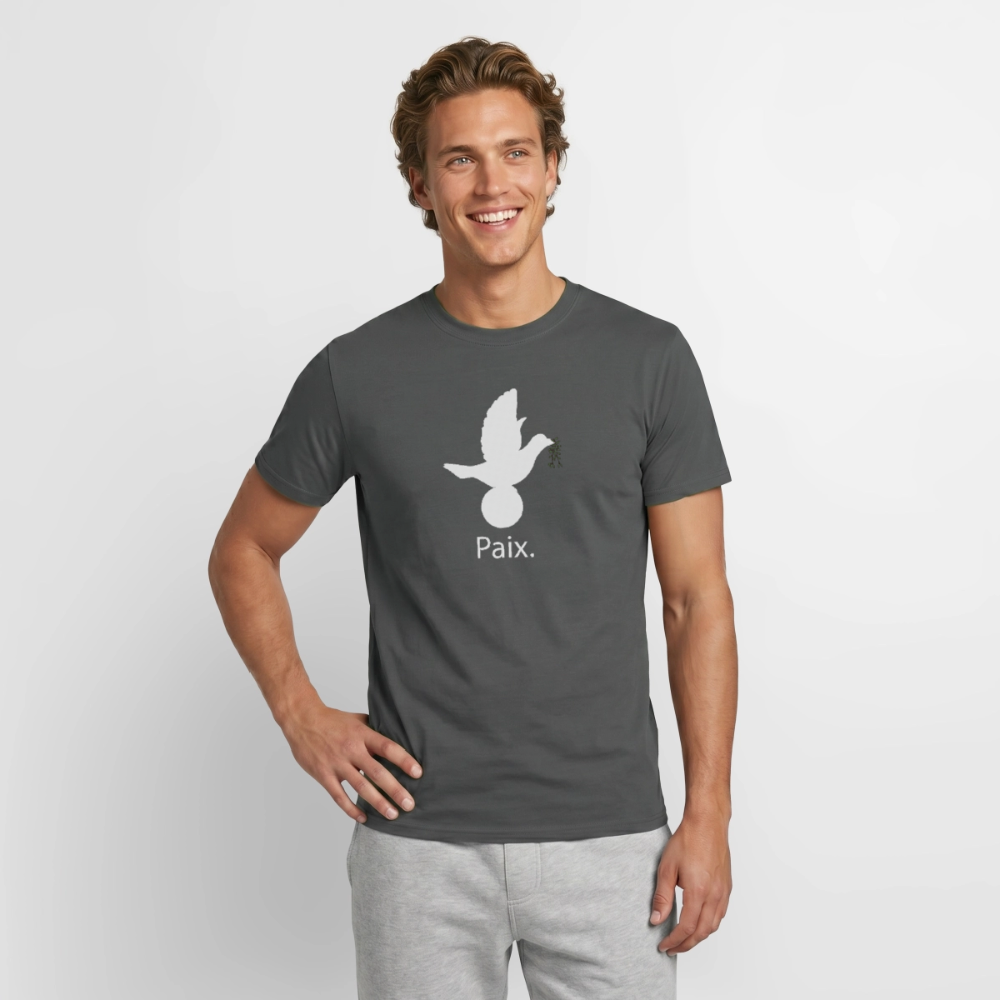 T-shirt Homme Paix blanc - Lusoquot - charbon