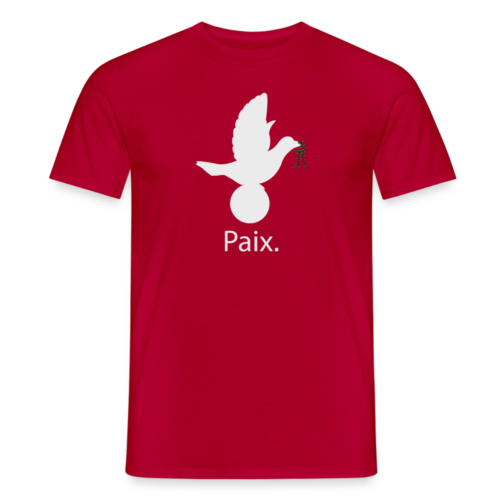 T-shirt Homme Paix blanc - Lusoquot - rouge