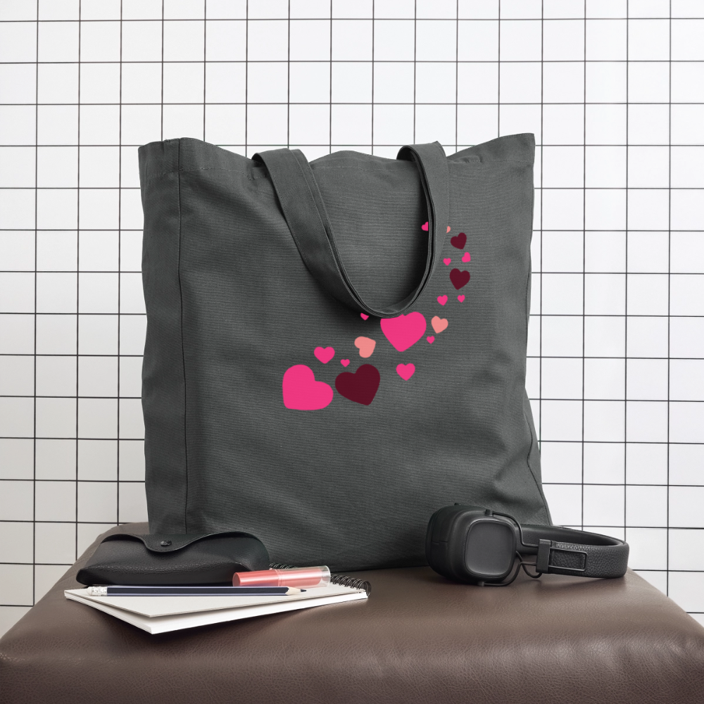 Tote bag Stanley/Stella Midweight recyclé Coeur Peace rose - Lusoquot - charbon