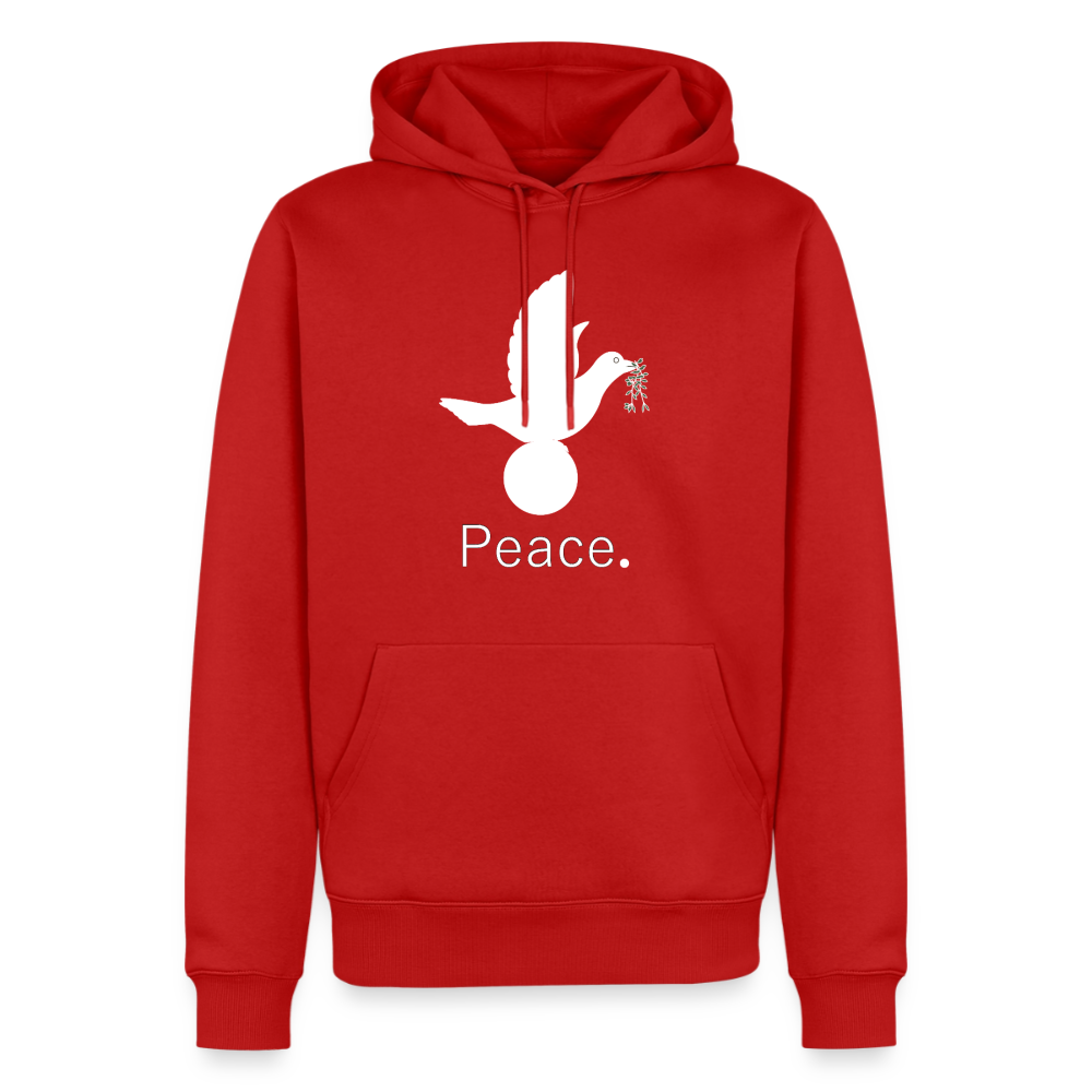 Sweat-shirt à capuche Premium pour hommes_peace_blanc - rouge