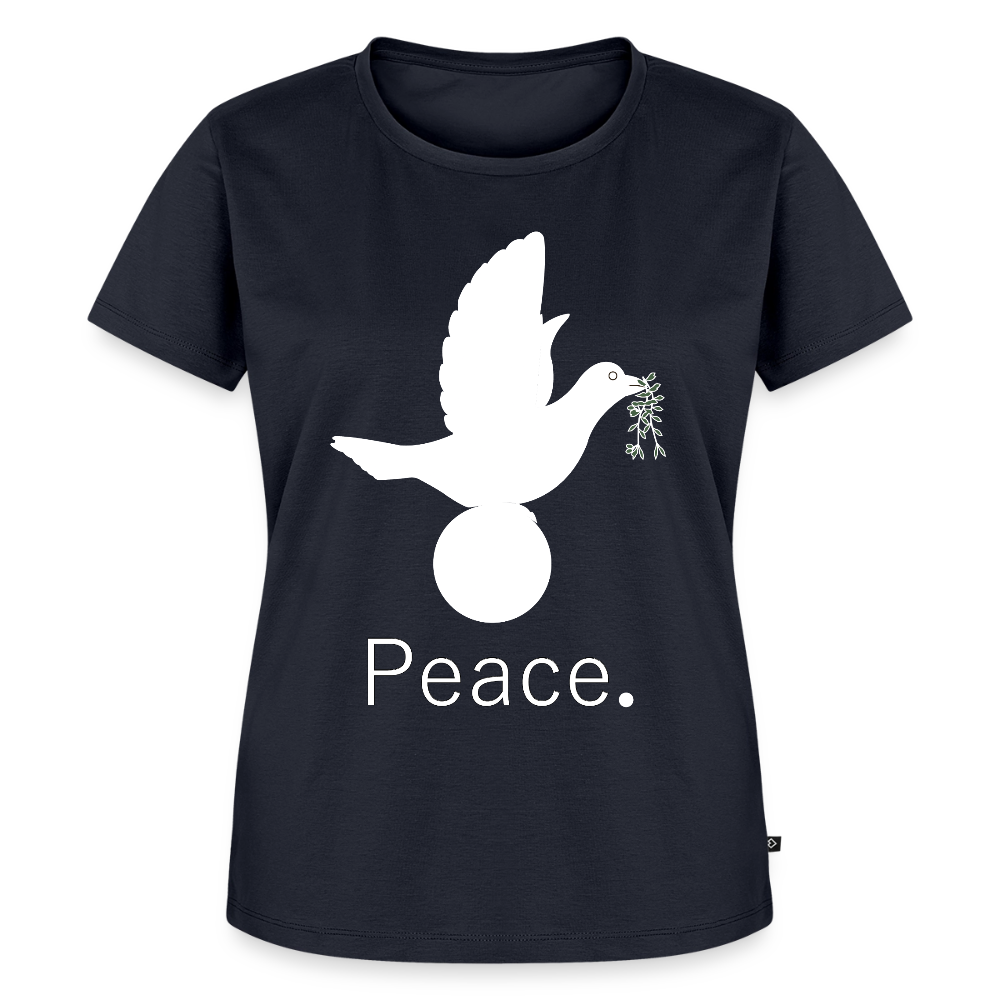 T-shirt Premium Femme_peaceblanc - bleu marine