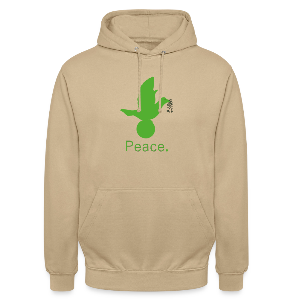 Sweat-shirt à capuche unisexe Peace vert Lusoquot - beige