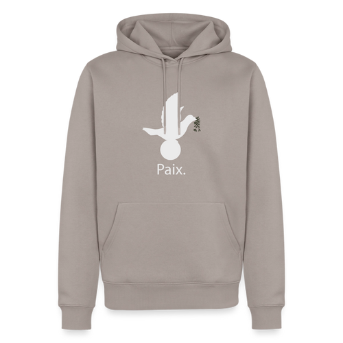Sweat-shirt à capuche Premium pour hommes Paix blanc - Lusoquot - taupe