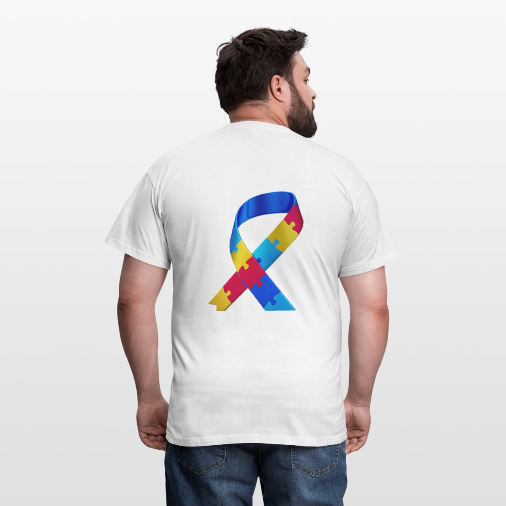 T-shirt Homme -journeemondiale trisomie 21 mars- Peace jaune - blanc