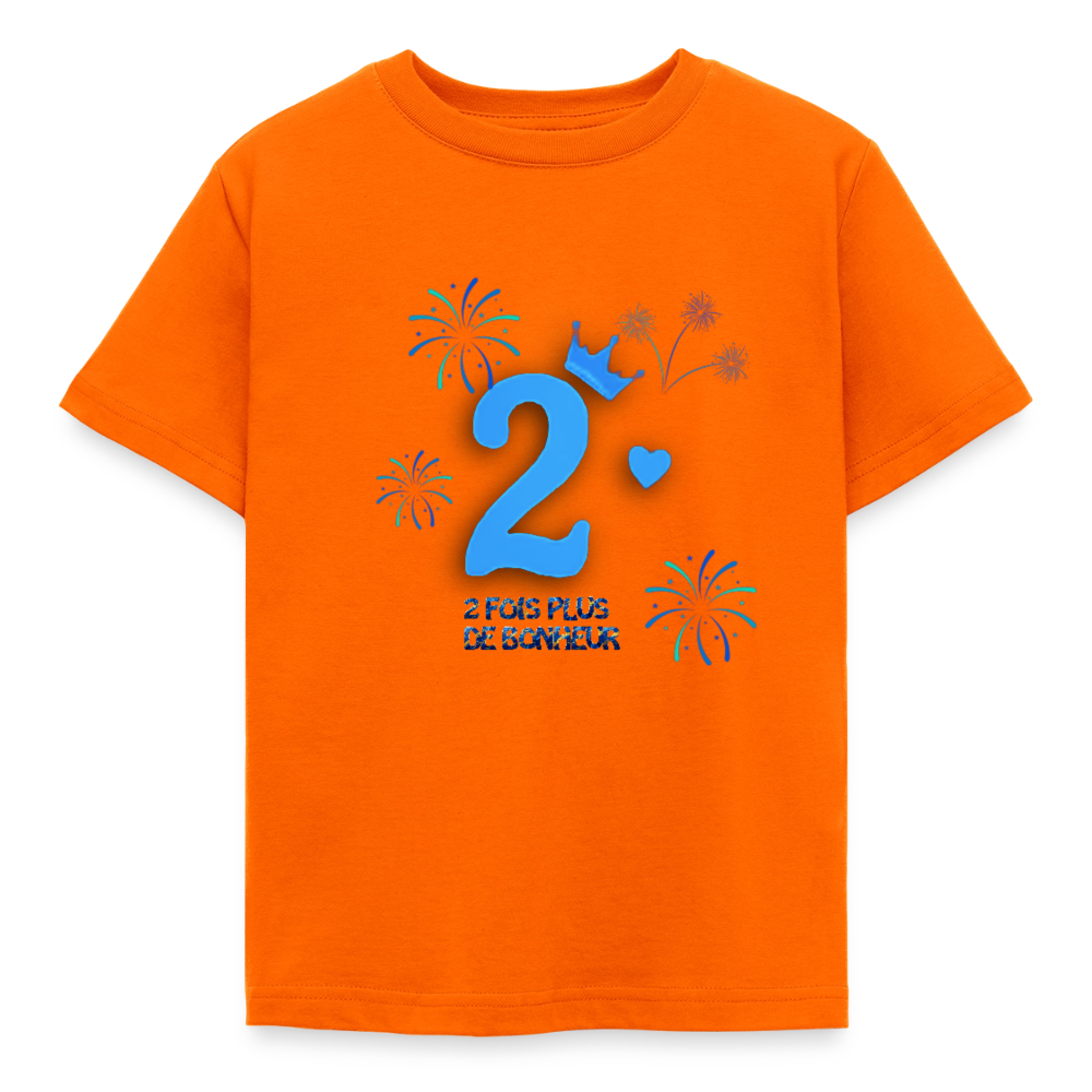 T-shirt Enfant anniversaire 2 ans Lapè bleu - Lusoquot - orange