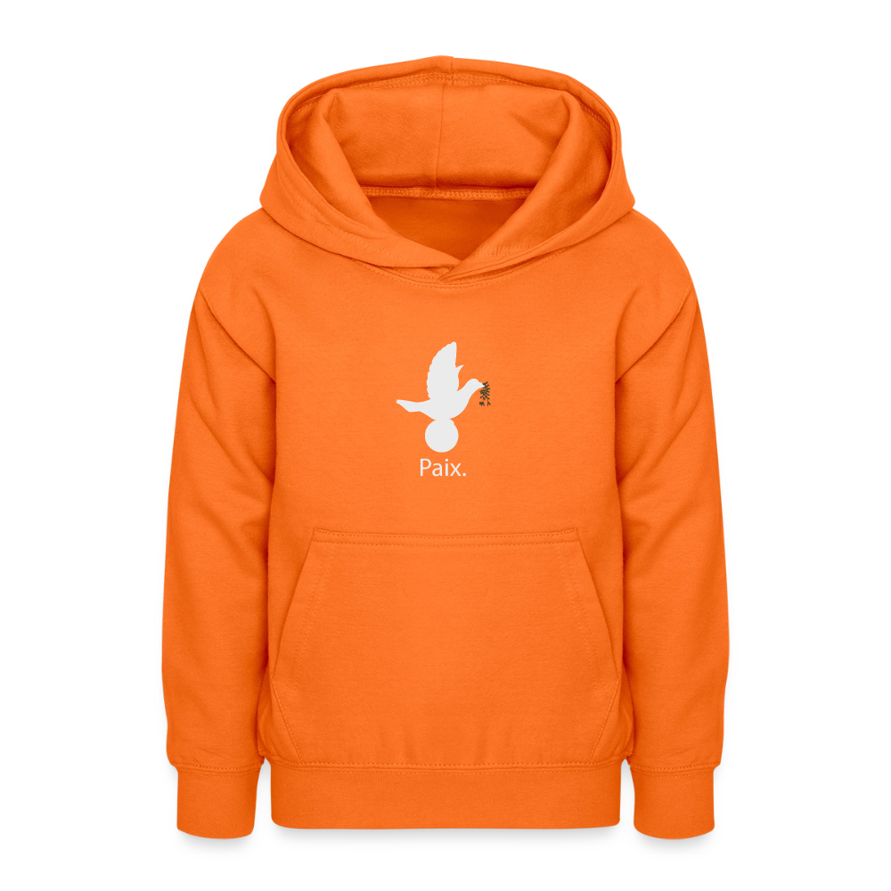 Sweat à capuche Ado Paix blanc - Lusoquot - orange