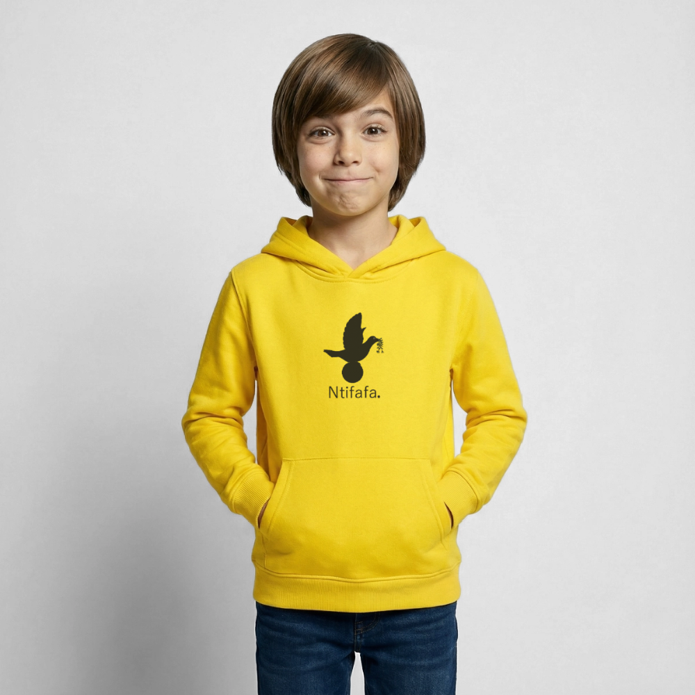 Sweat à capuche Enfant Ntifafa noir - Lusoquot - jaune