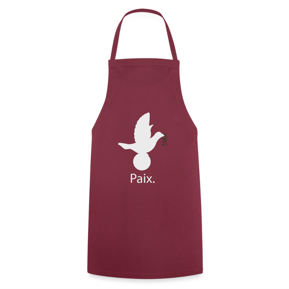 Tablier de cuisine Paix blanc - Lusoquot - bordeaux