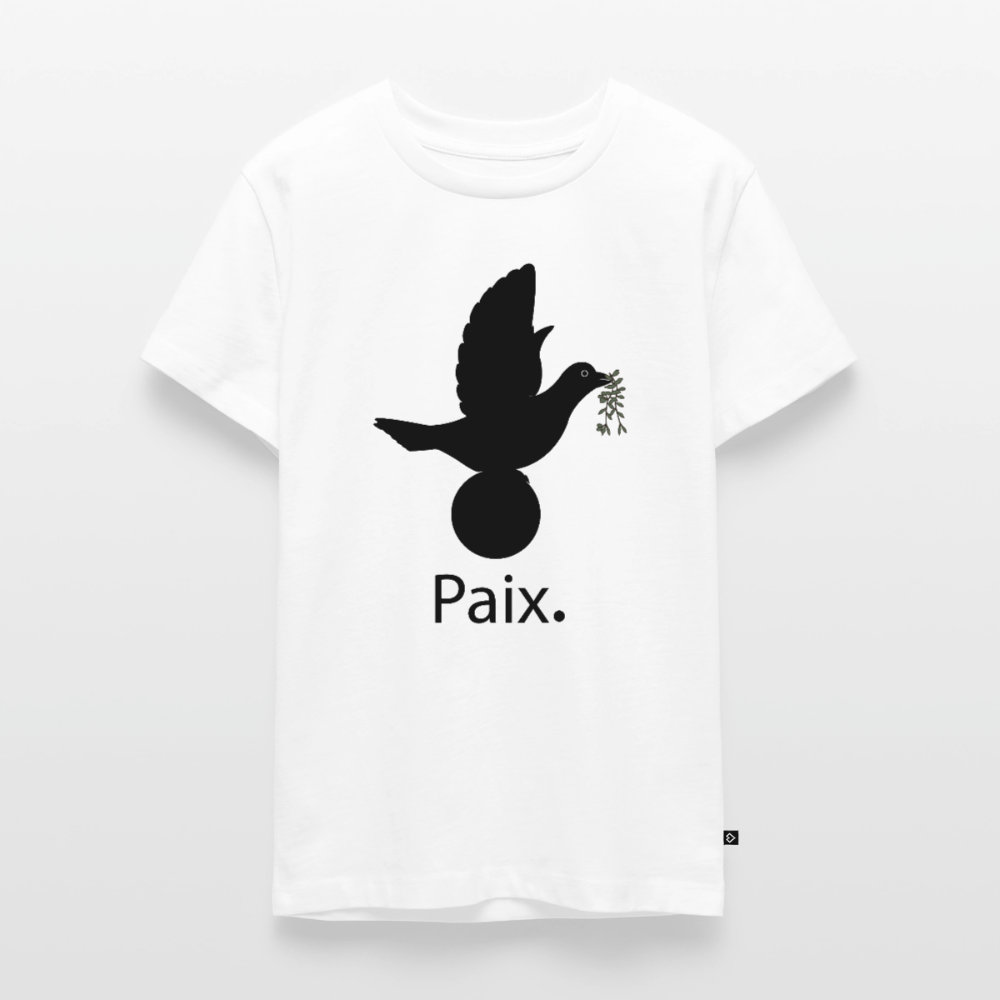 T-shirt Premium Ado Paix noir - Lusoquot - blanc