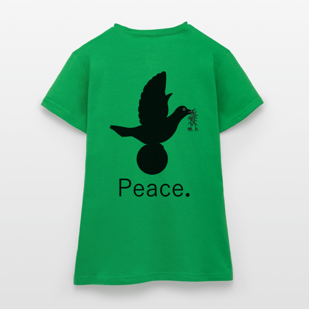 T-shirt Femme I love you to moon and back Peace noir - Lusoquot - vert