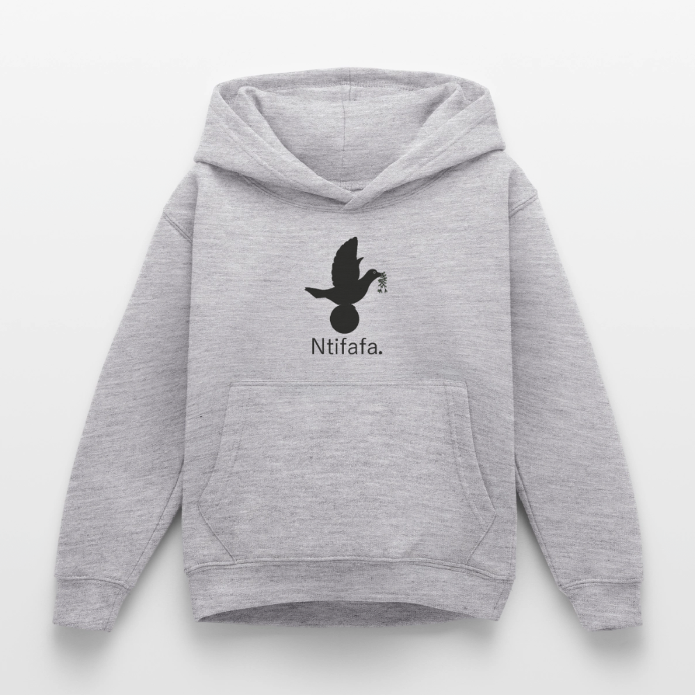 Sweat à capuche Enfant Ntifafa noir - Lusoquot - gris clair chiné